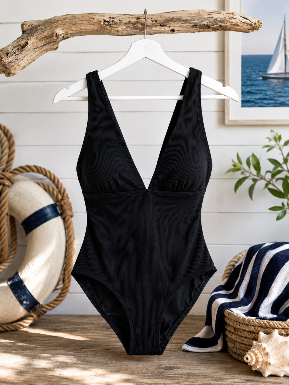 NWT Marine Layer x Andie Augustine Ribbed One Piece Swimsuit XL